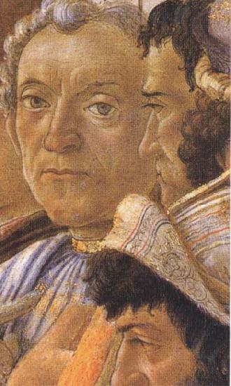 Sandro Botticelli White-haired man in group at right oil painting image